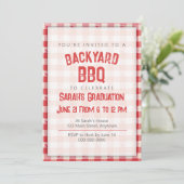 Achtertuin BBQ Casual Afstudeerder Party Cookout G Kaart (Staand voorkant)