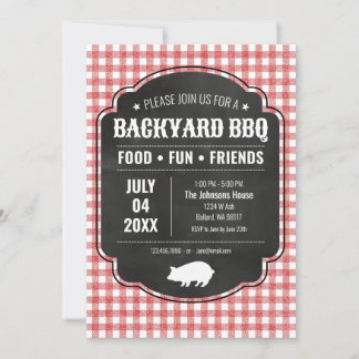 Achtertuin BBQ-feest uitnodiging