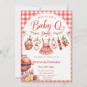 Achtertuin BBQ waslijn Meisje Baby Shower Kaart