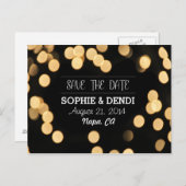 Achtertuin Bokeh Lights Save the Date Briefkaarten (Voorkant / Achterkant)