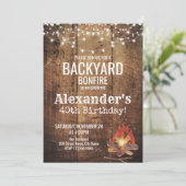 Achtertuin Bonfire Birthday Invitation Kaart (Staand voorkant)