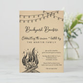 Achtertuin Bonfire Herfst Party Kaart (Staand voorkant)