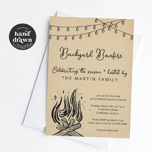 Achtertuin Bonfire Herfst Party Kaart