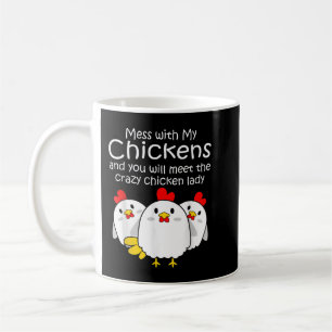 Achtertuin Crazy Chicken Lady Womens Farmer Gift Koffiemok