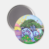 Achtertuin Easter Hunt Round Magnet Magneet (Voorkant / Achterkant)