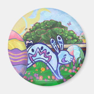 Achtertuin Easter Hunt Round Magnet Magneet