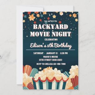 Achtertuin Film Night PopCorn Verjaardagsfeest Kaart