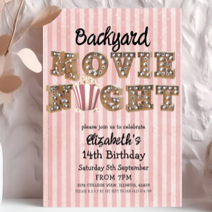 Achtertuin Filmavond Popcorn Marquee Lichten Feest Kaart