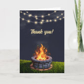 Achtertuin Fire Pit Bonfire Cookout, Verjaardag BB Bedankkaart (Voorkant)
