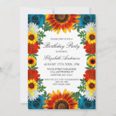 Achtertuin Floral Birthday Kaart (Voorkant)