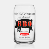 Achtertuin Grill Master Grilling BBQ Bier Blikvorm Glas (Achterkant)