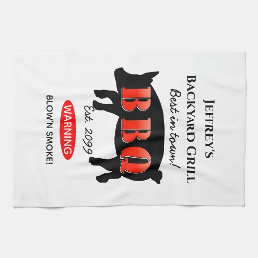 Achtertuin Grill Master Grilling BBQ Keukenhanddoe Theedoek (Horizontaal)