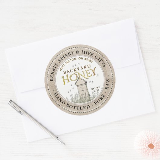 Achtertuin Hives Honey Label Hand Bottled Raw Line (Envelop)