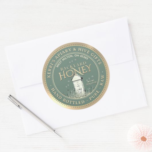 Achtertuin Hives Honey Label Hand gebotteld Raw Go (Envelop)