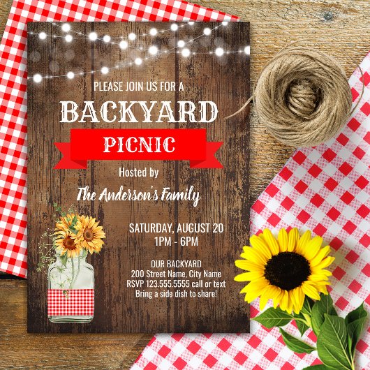 Achtertuin Picknick Feest Kaart