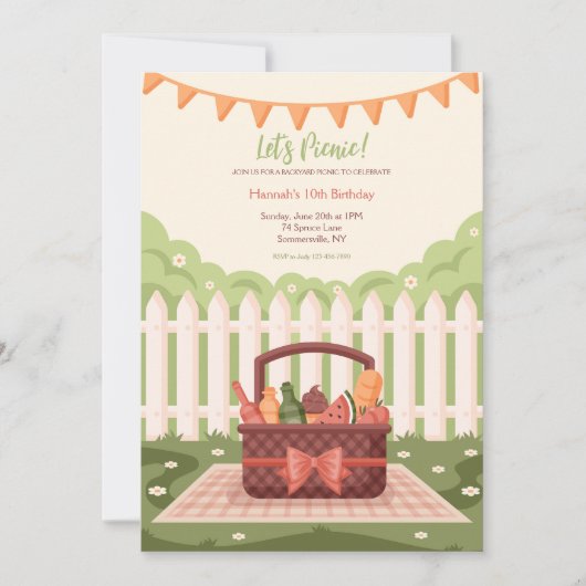 achtertuin picknick kaart (Voorkant)