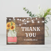 Achtertuin picknickfeest bedankkaart (Staand voorkant)