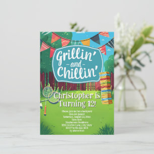 Achtertuin Spelen Grillen BBQ Verjaardagsfeestje Kaart