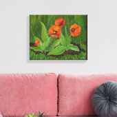 Achtertuin Tulips omwikkeld doek Canvas Afdruk (Insitu (Woonkamer))