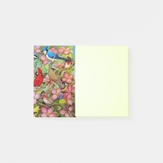 Achtertuin wilde vogels op Dogwood Tree Post Post-it® Notes (Voorkant)