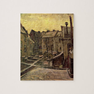 Achtertuinen van oude huizen door Vincent van Gogh Legpuzzel