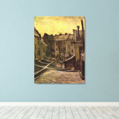 Achtertuinen van Oude Huizen van Vincent van Gogh Canvas Afdruk (Insitu (Houten vloer))
