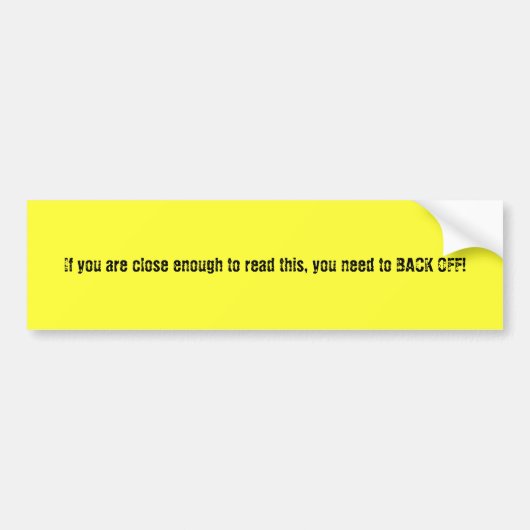 achteruit! bumpersticker (Voorkant)