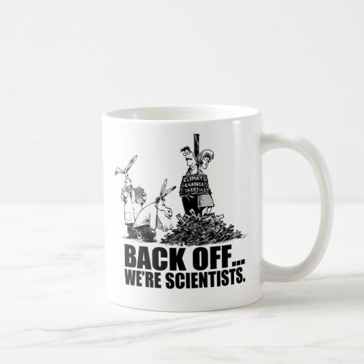 Achteruit... wij zijn wetenschappers koffiemok (Rechts)