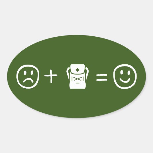 Achteruitpakken maakt je gelukkig ovale sticker (Voorkant)