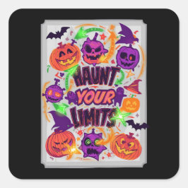 Achtervolg je grenzen Neon Halloween Vierkante Sticker