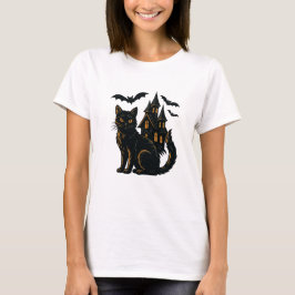 Achtervolgd huis en kat t-shirt