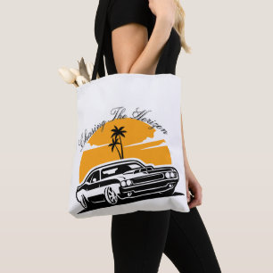 Achtervolging van de Horizon Muscle Car Sunset Draagtas