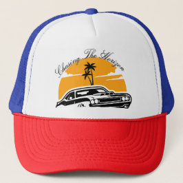 Achtervolging van de Horizon  Muscle Car Sunset Trucker Pet