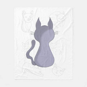 Achterwaarts Shy Cat Duvet Hoesje Fleece Deken