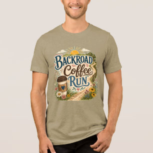 Achterweg Koffierun Country Folk Zonsopgang Tri-Blend Shirt