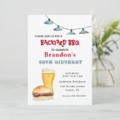 Achterwerf BBQ Birthday Invitation Aankondiging (Staand voorkant)