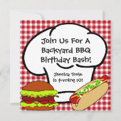 Achterwerf BBQ Birthday Invitation Kaart (Voorkant)