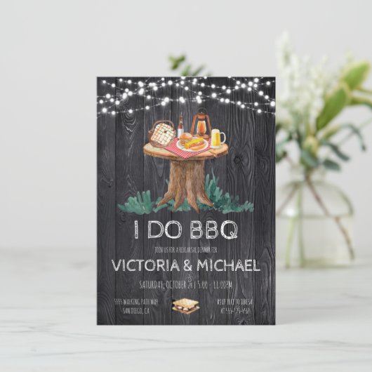 Achterwerf BBQ Enchanted Evening String of light Kaart (Staand voorkant)
