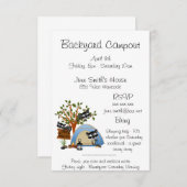 Achterwerpcampout met Raccoon Kaart (Voorkant / Achterkant)