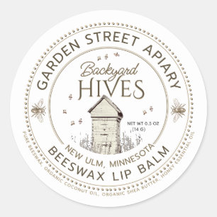 AchterwerpHives beeswax Lip Balm Label