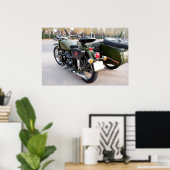 Achterzijde 750B-2  motorfiets met zijspan Poster (Thuiskantoor)