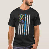Achterzijde blauw - Amerikaans vlaglintlintje Puzz T-shirt (Voorkant)