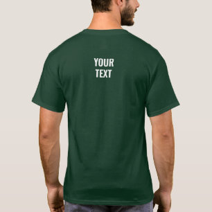 Achterzijde Sjabloon Mannen Diep bos Groen T-shirt