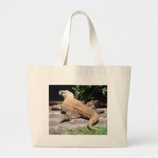 Achterzijde van komodo dragon grote tote bag