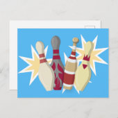 -achtige Bowling Briefkaart (Voorkant / Achterkant)