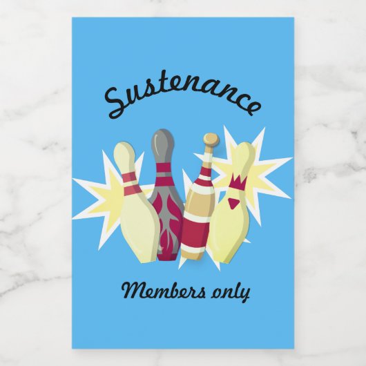 -achtige Bowling Voedselcontainer Etiket (Enkel label)