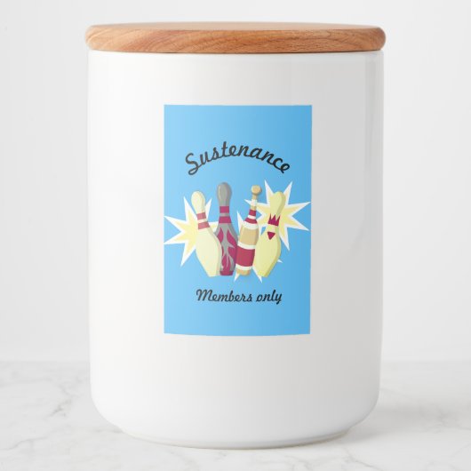 -achtige Bowling Voedselcontainer Etiket (Voorkant)