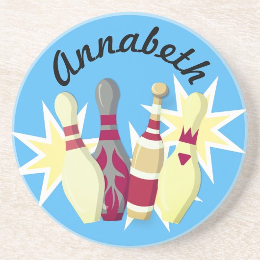 -achtige Bowling Zandsteen Onderzetter (Voorkant)