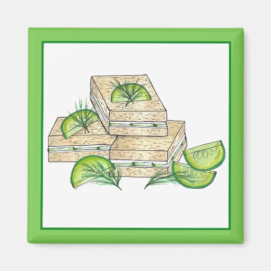 Achtmiddag Tea Party Cucumber Dill Finger Sandwich Magneet (Voorkant)
