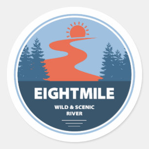 Achtmijl Wilde en Schilderachtig rivier Connecticu Ronde Sticker